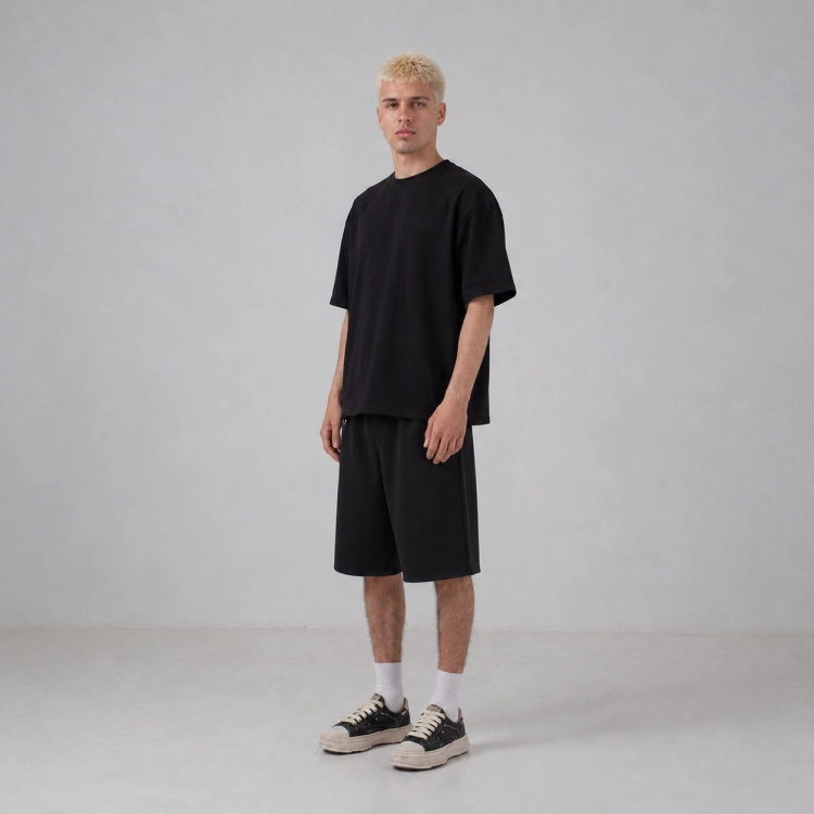 black tee 3/4