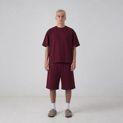 burgundy bermuda shorts