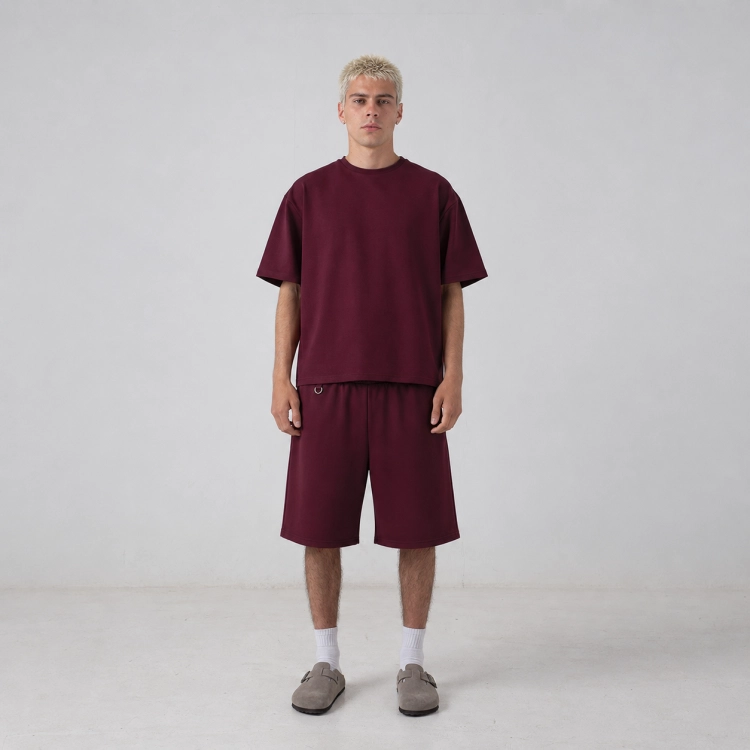 burgundy bermuda shorts