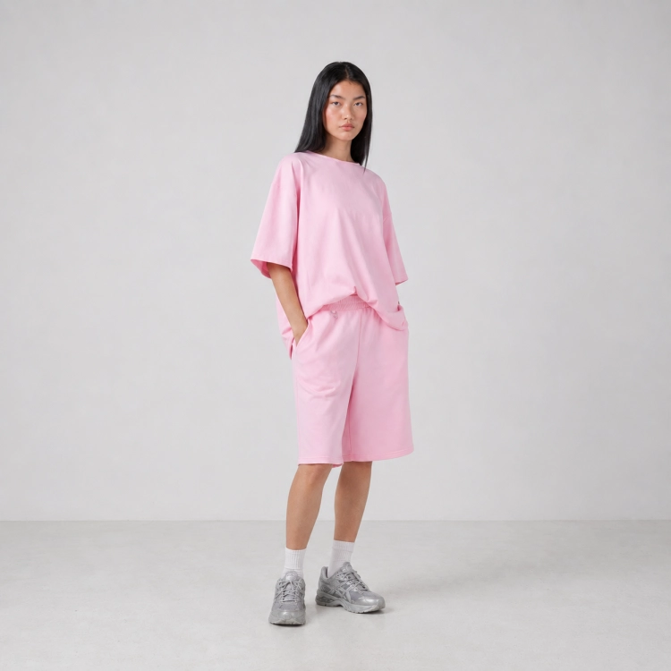pink bermuda shorts 3/4