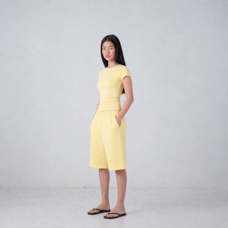 butter bermuda shorts 3/4
