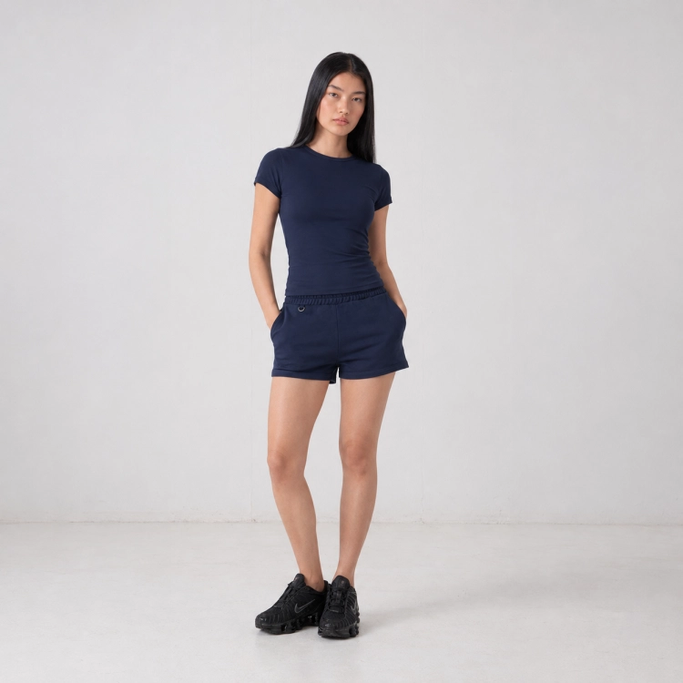 navy top baby tee