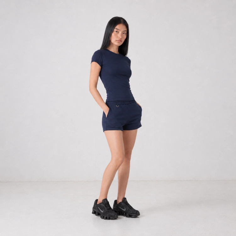 navy baby tee 3/4