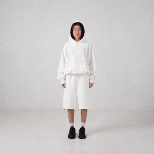 off white bermuda shorts