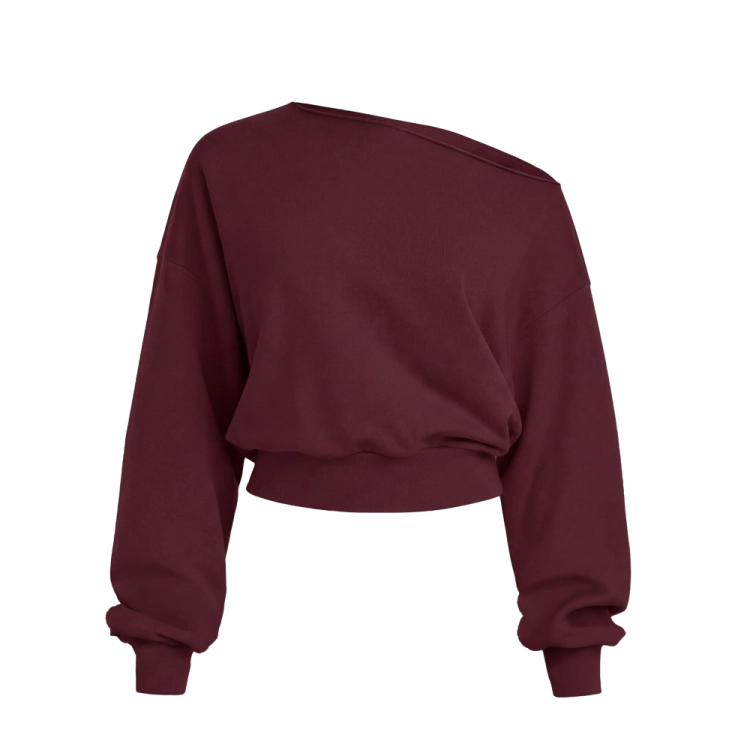 burgundy off shoulder